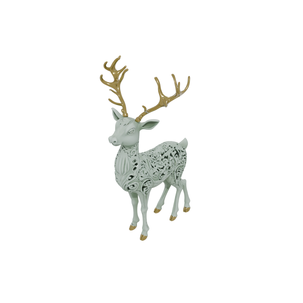 Glow Ornate Reindeer Figurine — seasonal 3D print model, STL