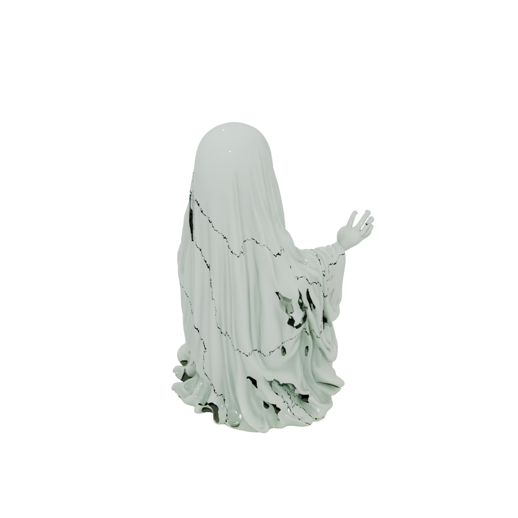 Glow Ornate Spooky Ghost Figurine — seasonal 3D print model, STL