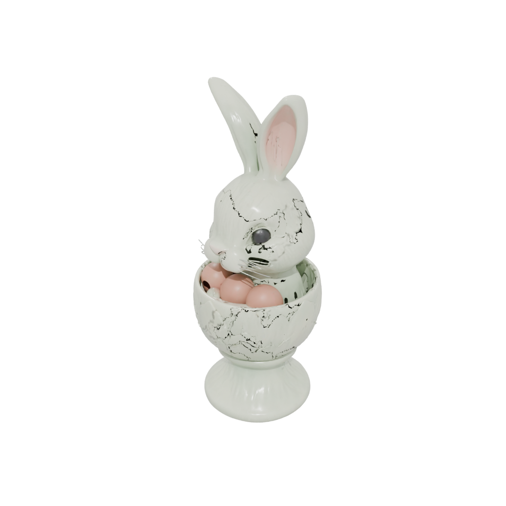 Glow Rustic Egg Cup Bunny — seasonal 3D print model, STL