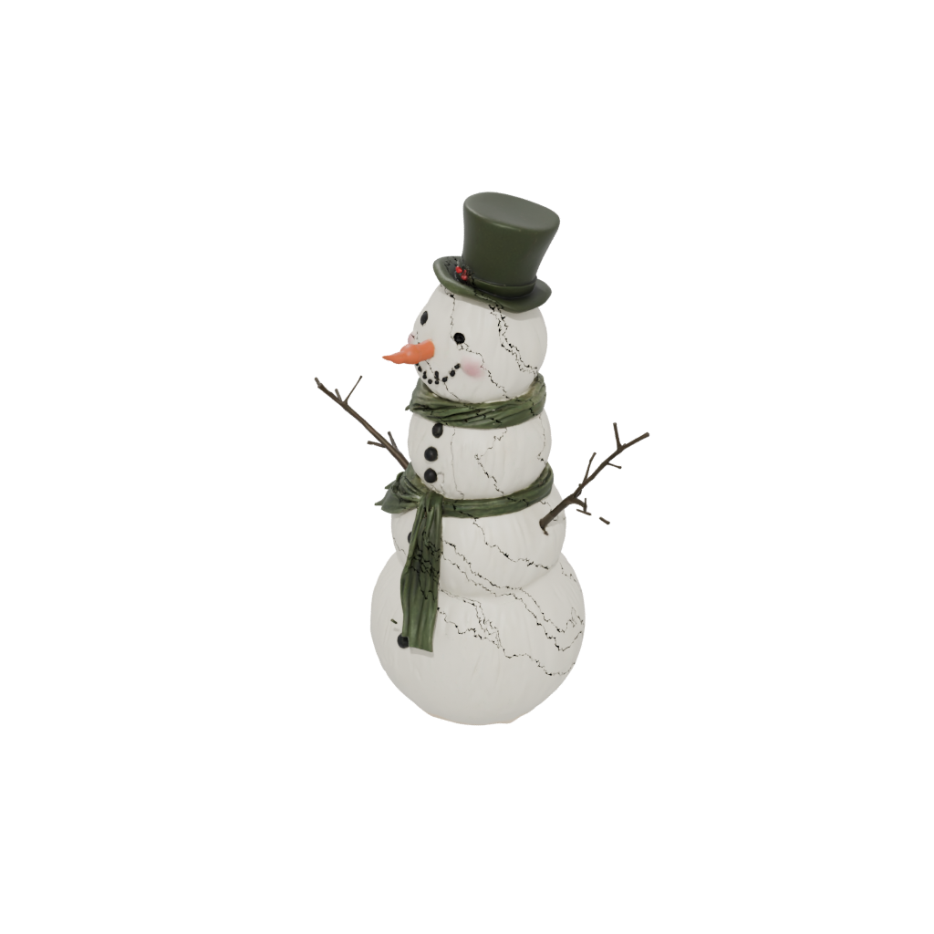 Glow Rustic Snowman Figure — seasonal 3D print model, STL