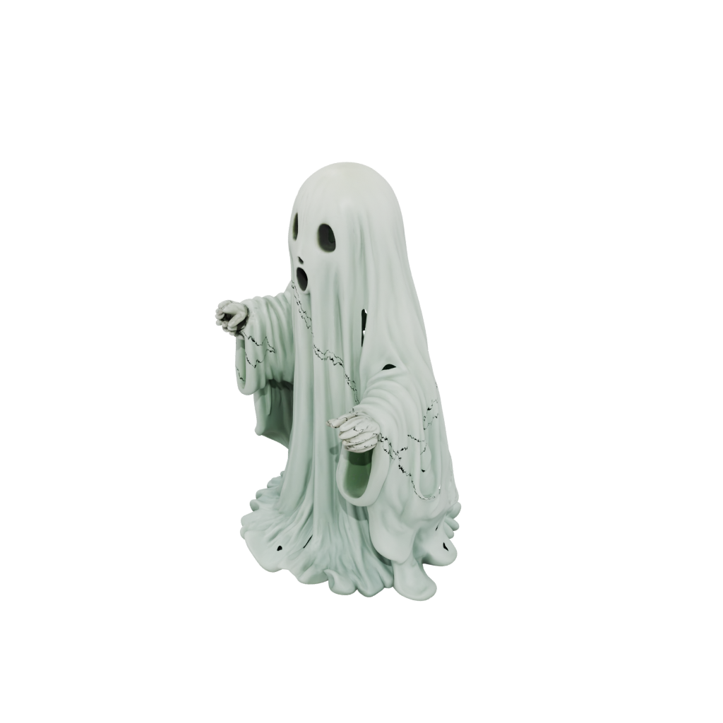 Glow Rustic Spooky Ghost Figurine