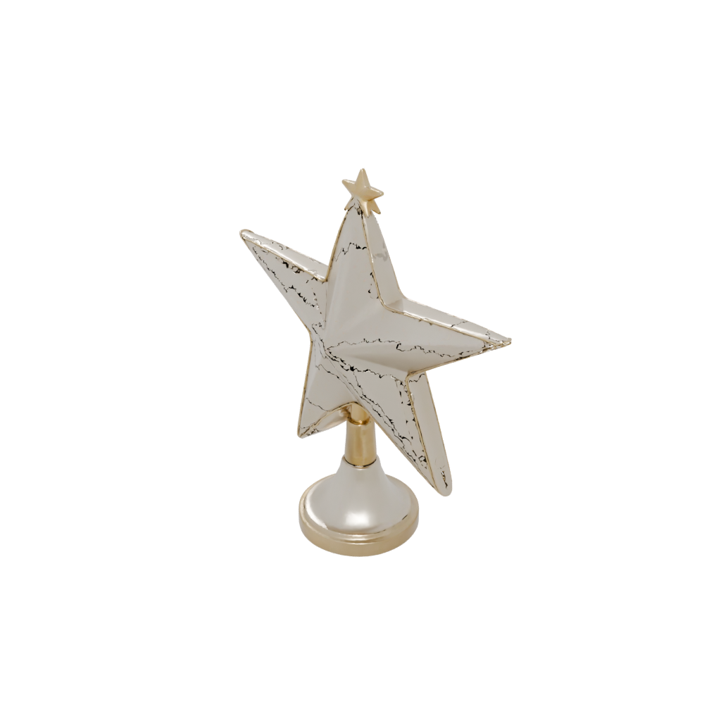 Gold Christmas Tree Topper Star — seasonal 3D print model, STL
