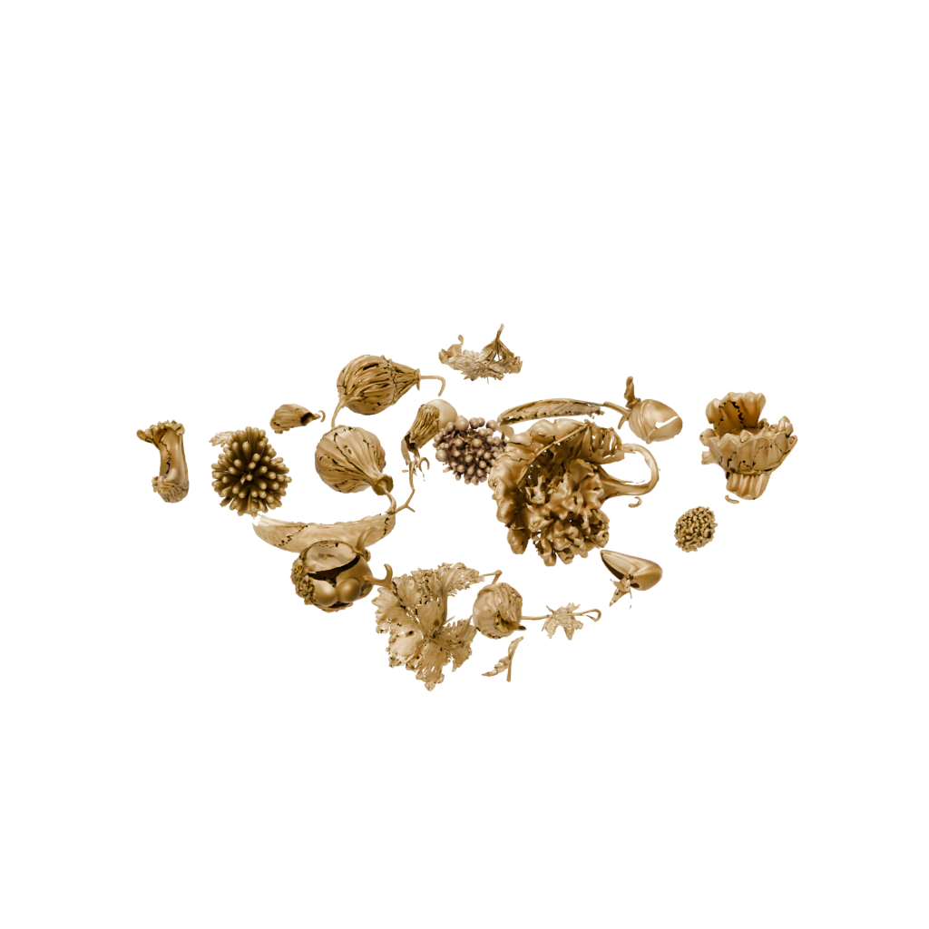 Gold Cornucopia Centerpiece — seasonal 3D print model, STL