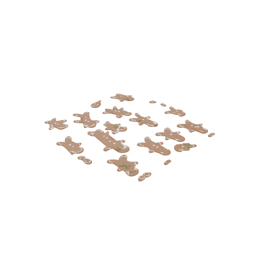 Gold Gingerbread Person Figure — seasonal 3D print model, STL