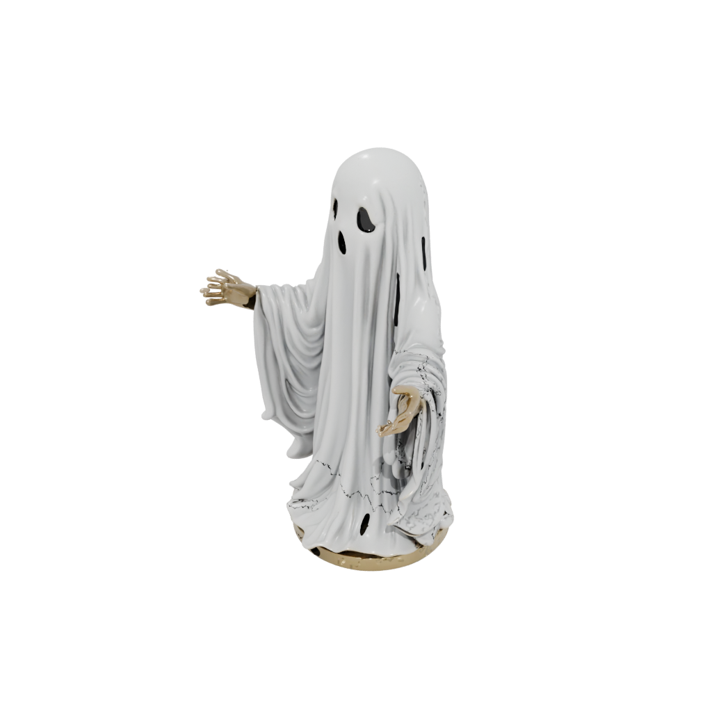 Gold Spooky Ghost Figurine — seasonal 3D print model, STL