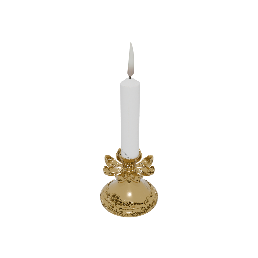 Gold Cute Advent Candle Holder — seasonal 3D print model, STL