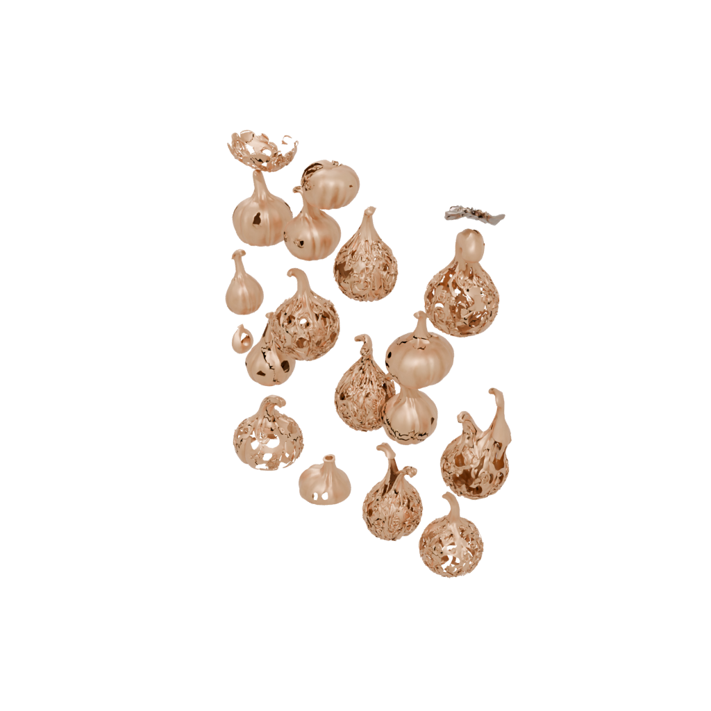 Gold Cute Carved Gourd Figure — seasonal 3D print model, STL