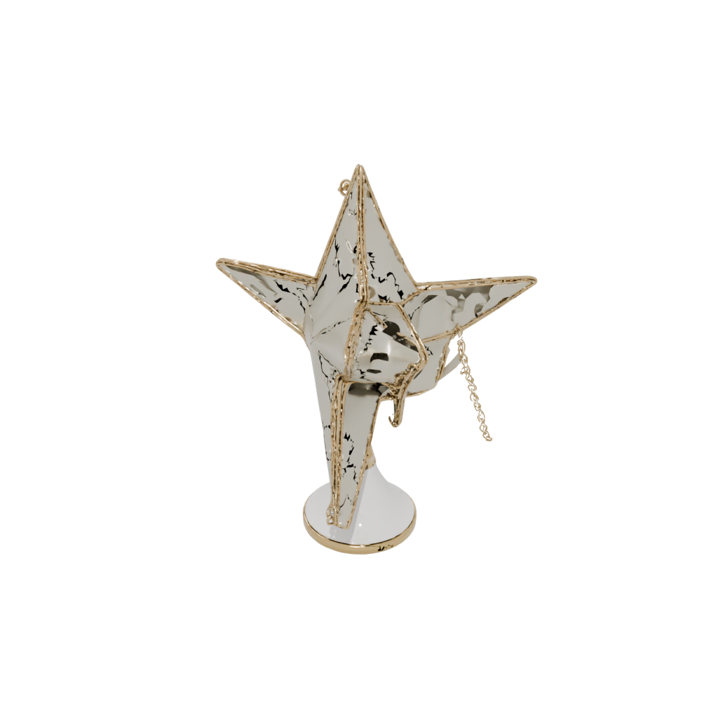 Gold Cute Christmas Tree Topper Star — seasonal 3D print model, STL