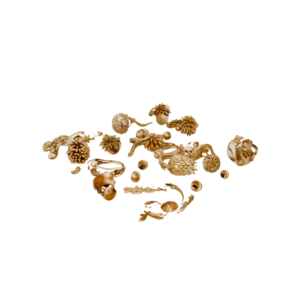 Gold Cute Cornucopia Centerpiece — seasonal 3D print model, STL