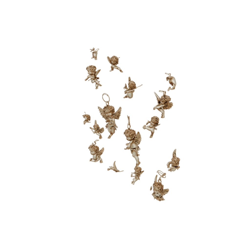 Gold Cute Cupid Charm — seasonal 3D print model, STL