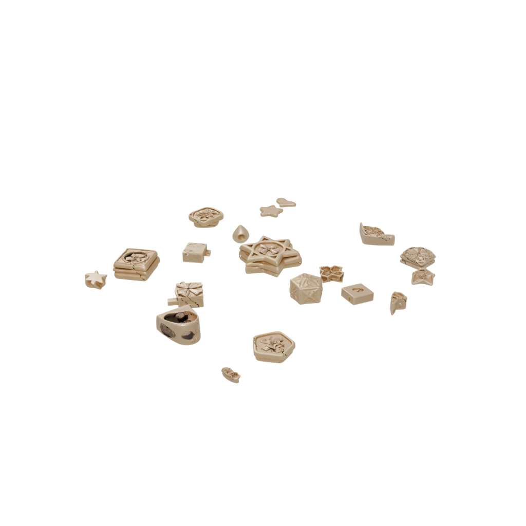 Gold Cute Dreidel Spinner — seasonal 3D print model, STL
