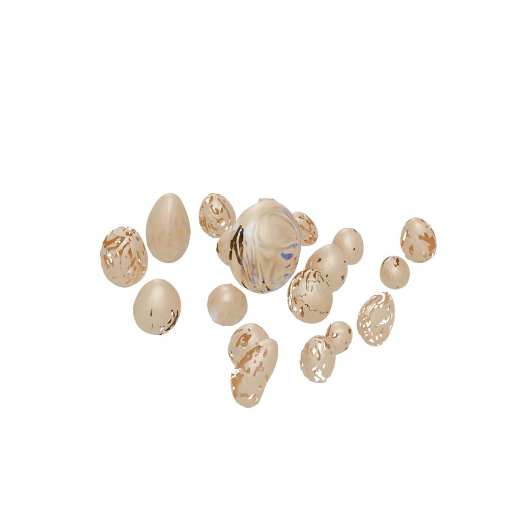 Gold Cute Easter Egg Relief — seasonal 3D print model, STL
