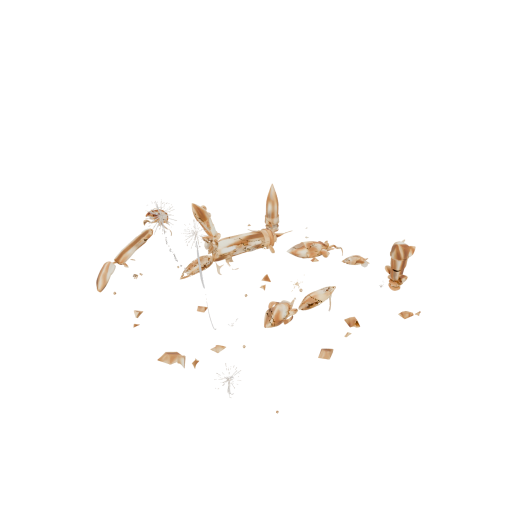 Gold Cute Firework Rocket Decoration — seasonal 3D print model, STL