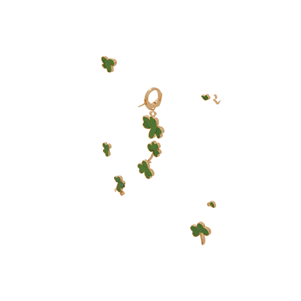 Gold Cute Shamrock Charm — seasonal 3D print model, STL