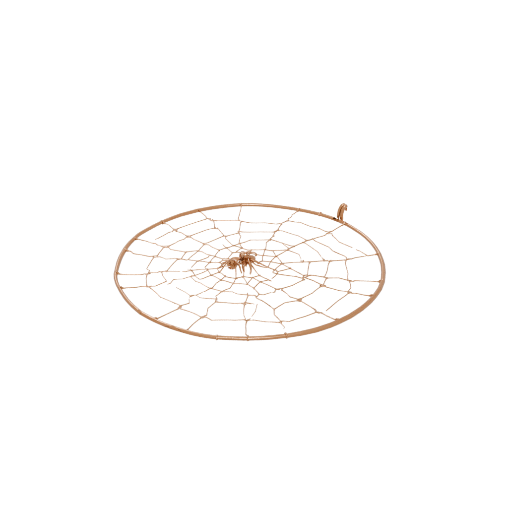 Gold Cute Spider Web Wall Hanging — seasonal 3D print model, STL