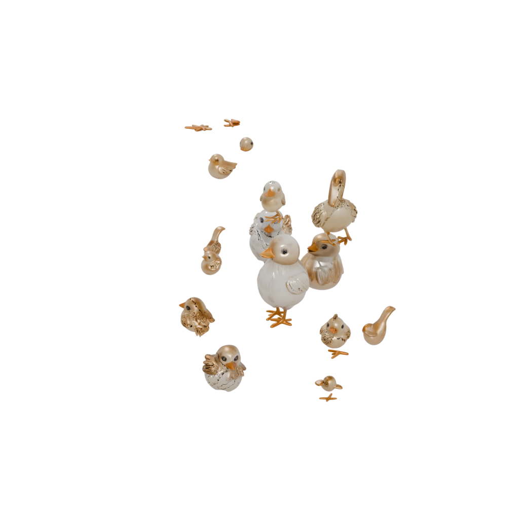 Gold Cute Spring Chick Figure — seasonal 3D print model, STL