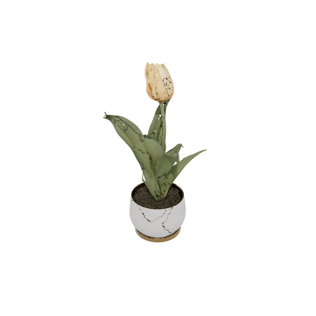 Gold Cute Tulip Planter — seasonal 3D print model, STL
