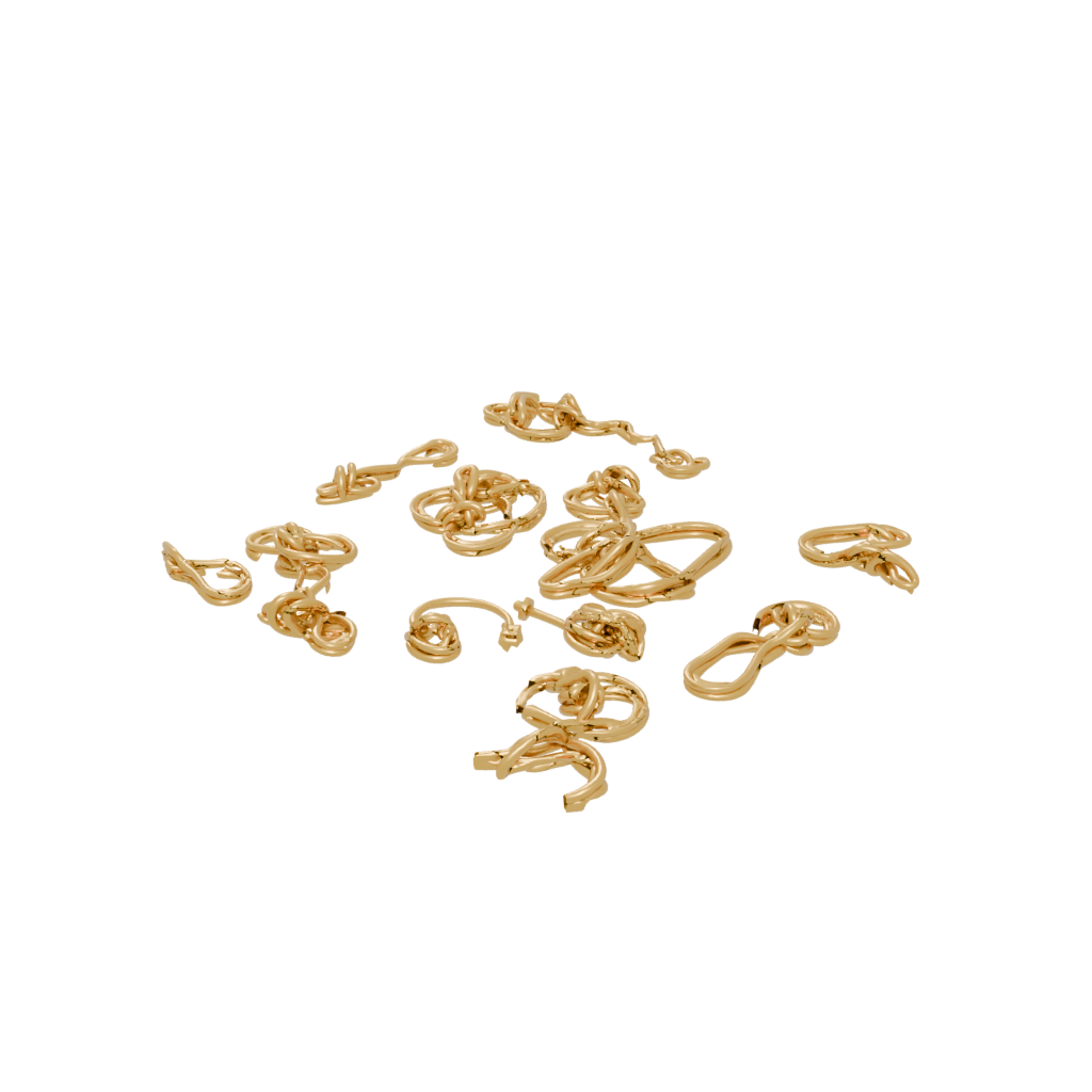 Gold Cute Valentine Love-Knot — seasonal 3D print model, STL