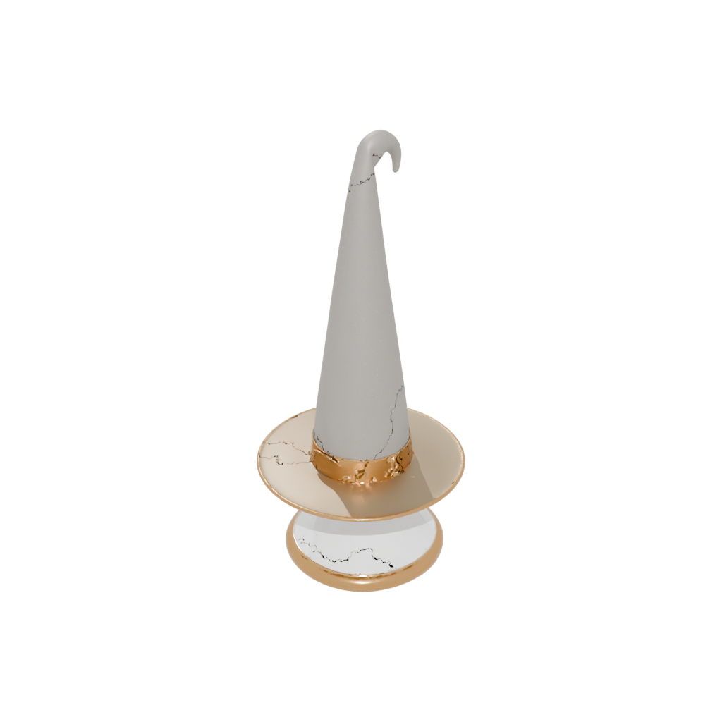 Gold Cute Witch Hat Holder — seasonal 3D print model, STL