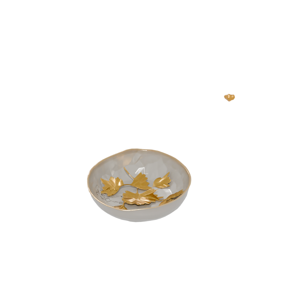 Gold Modern Autumn Leaf Bowl — seasonal 3D print model, STL