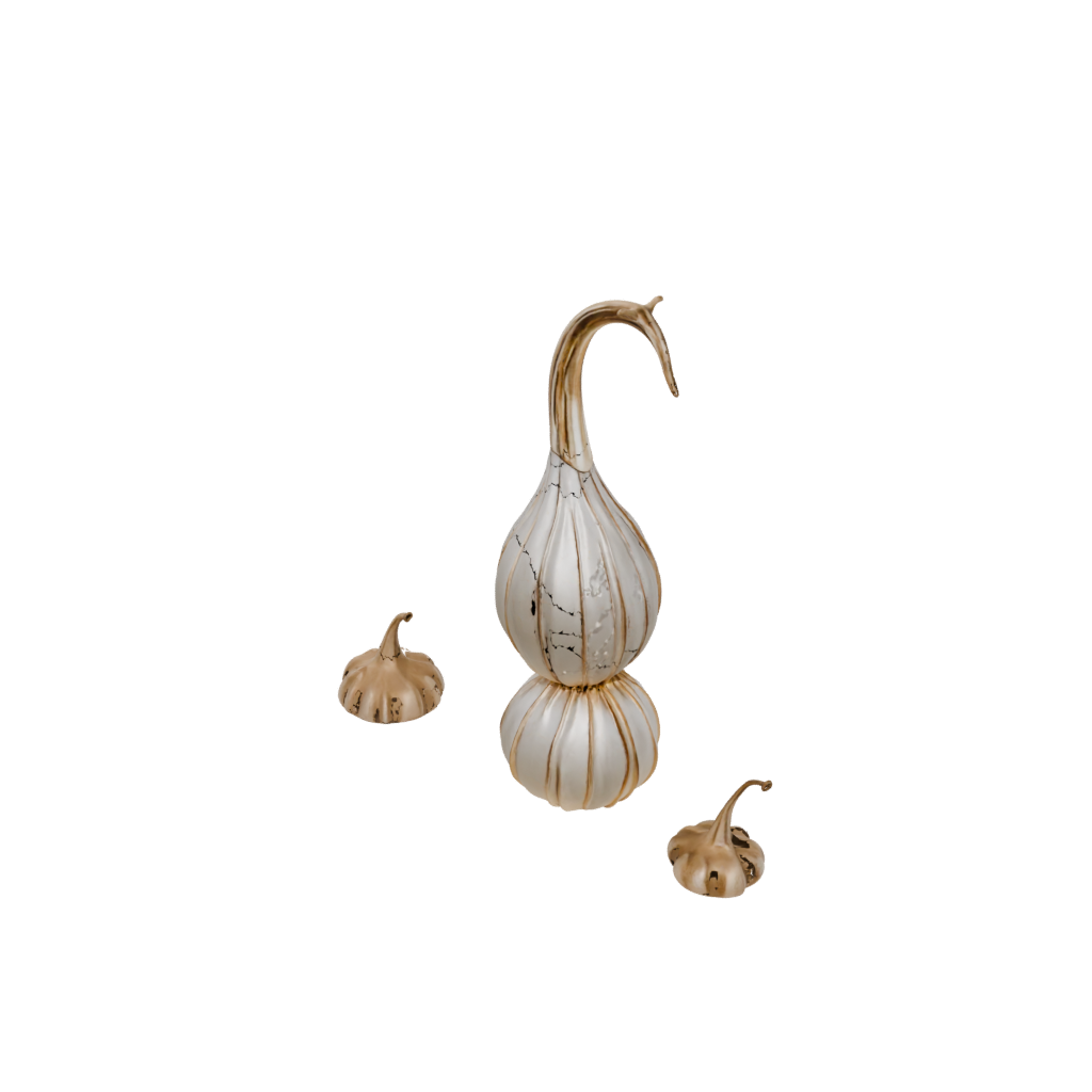 Gold Modern Carved Gourd Figure — seasonal 3D print model, STL