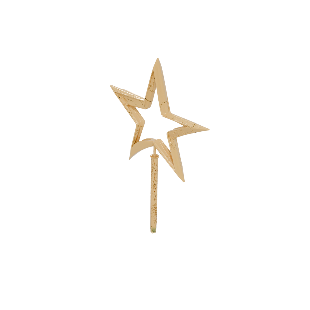 Gold Modern Christmas Tree Topper Star — seasonal 3D print model, STL