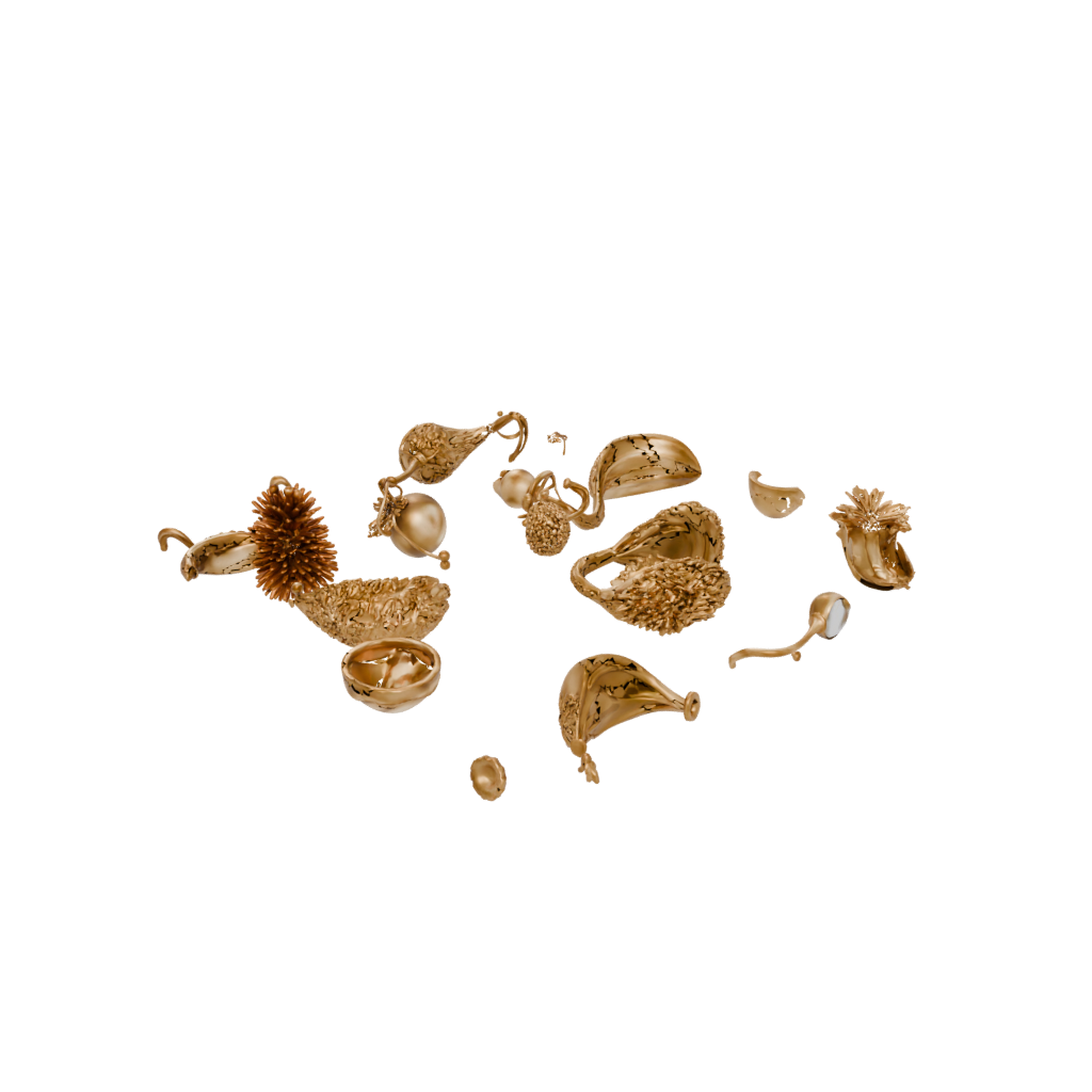 Gold Modern Cornucopia Centerpiece — seasonal 3D print model, STL
