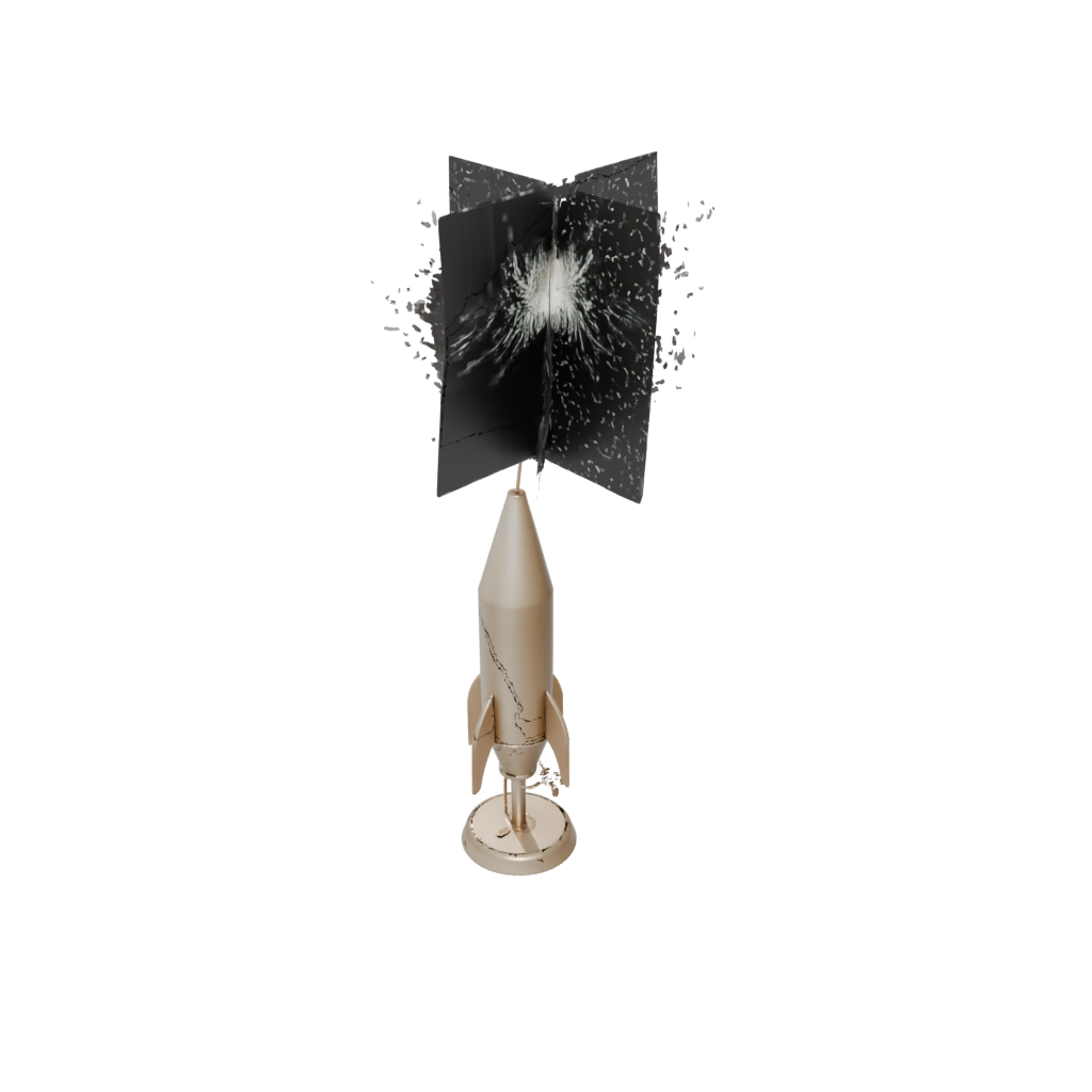 Gold Modern Firework Rocket Decoration — seasonal 3D print model, STL