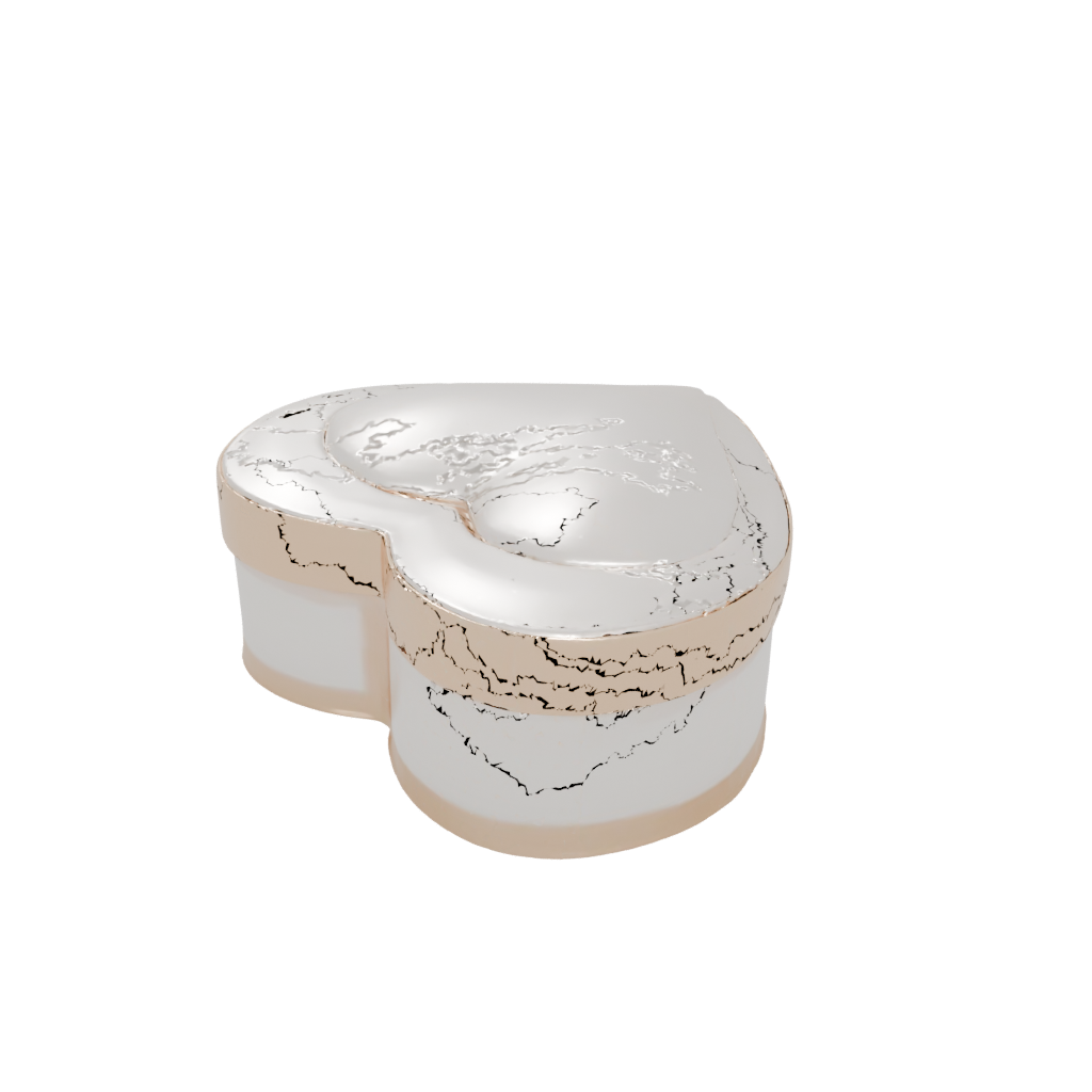 Gold Modern Heart Trinket Box — seasonal 3D print model, STL