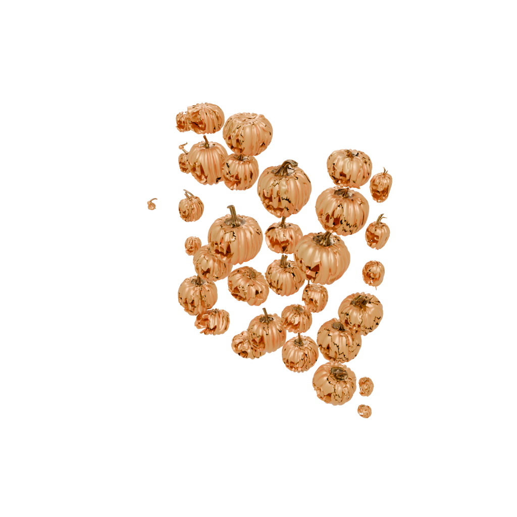 Gold Modern Jack-O-Lantern With Carved Grin — seasonal 3D print model, STL