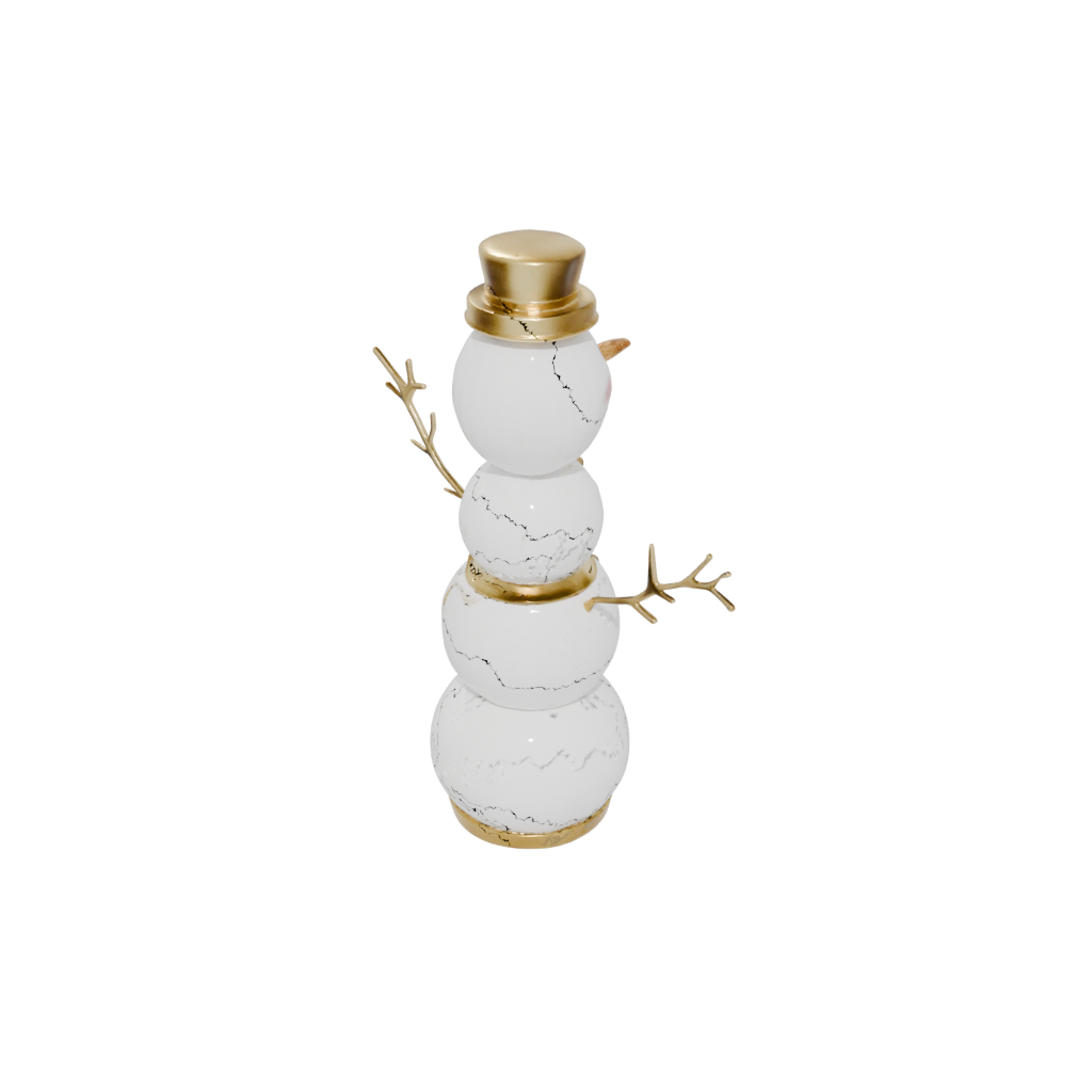 Gold Modern Snowman Figure — seasonal 3D print model, STL