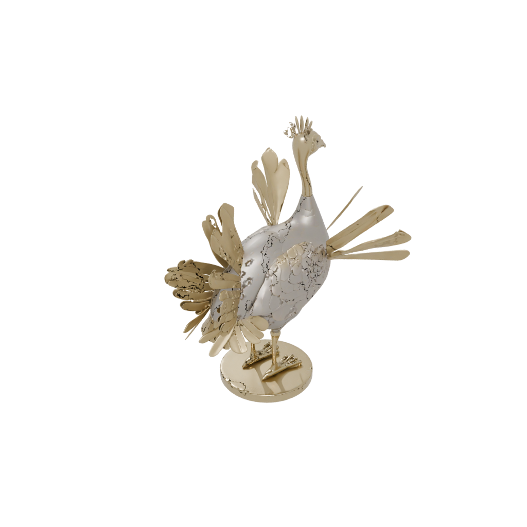 Gold Modern Turkey Centerpiece Figure — seasonal 3D print model, STL