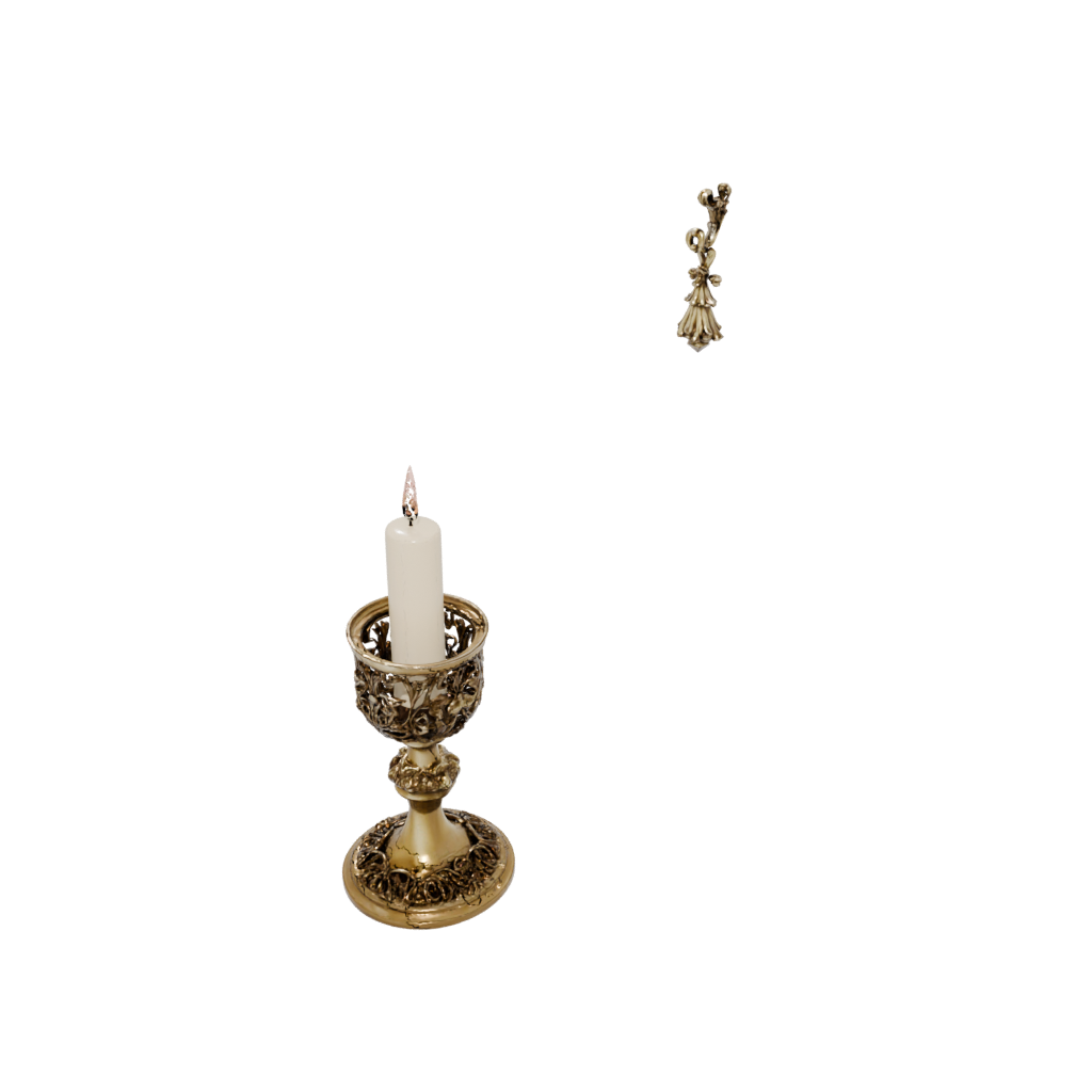 Gold Ornate Advent Candle Holder — seasonal 3D print model, STL