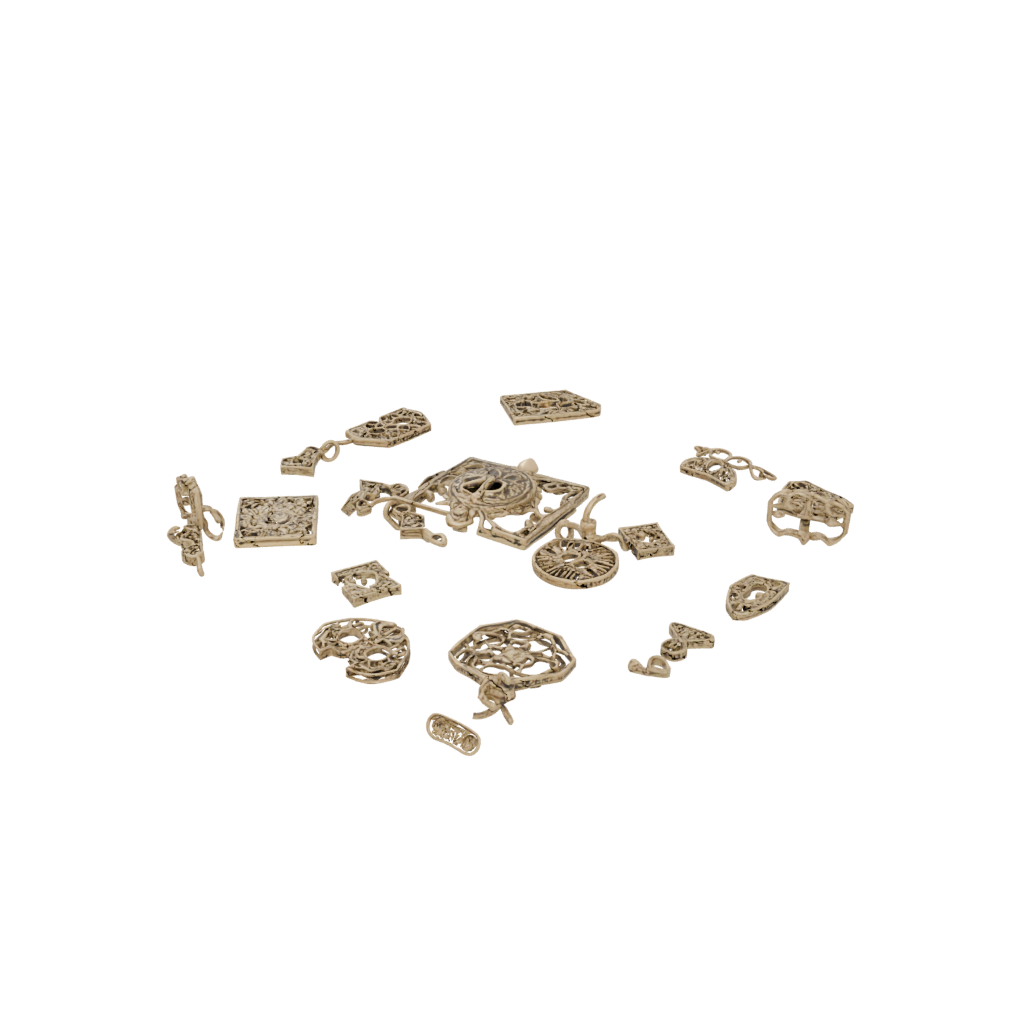 Gold Ornate Dreidel Spinner — seasonal 3D print model, STL