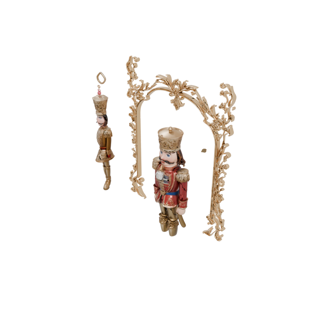 Gold Ornate Nutcracker Soldier Original — seasonal 3D print model, STL