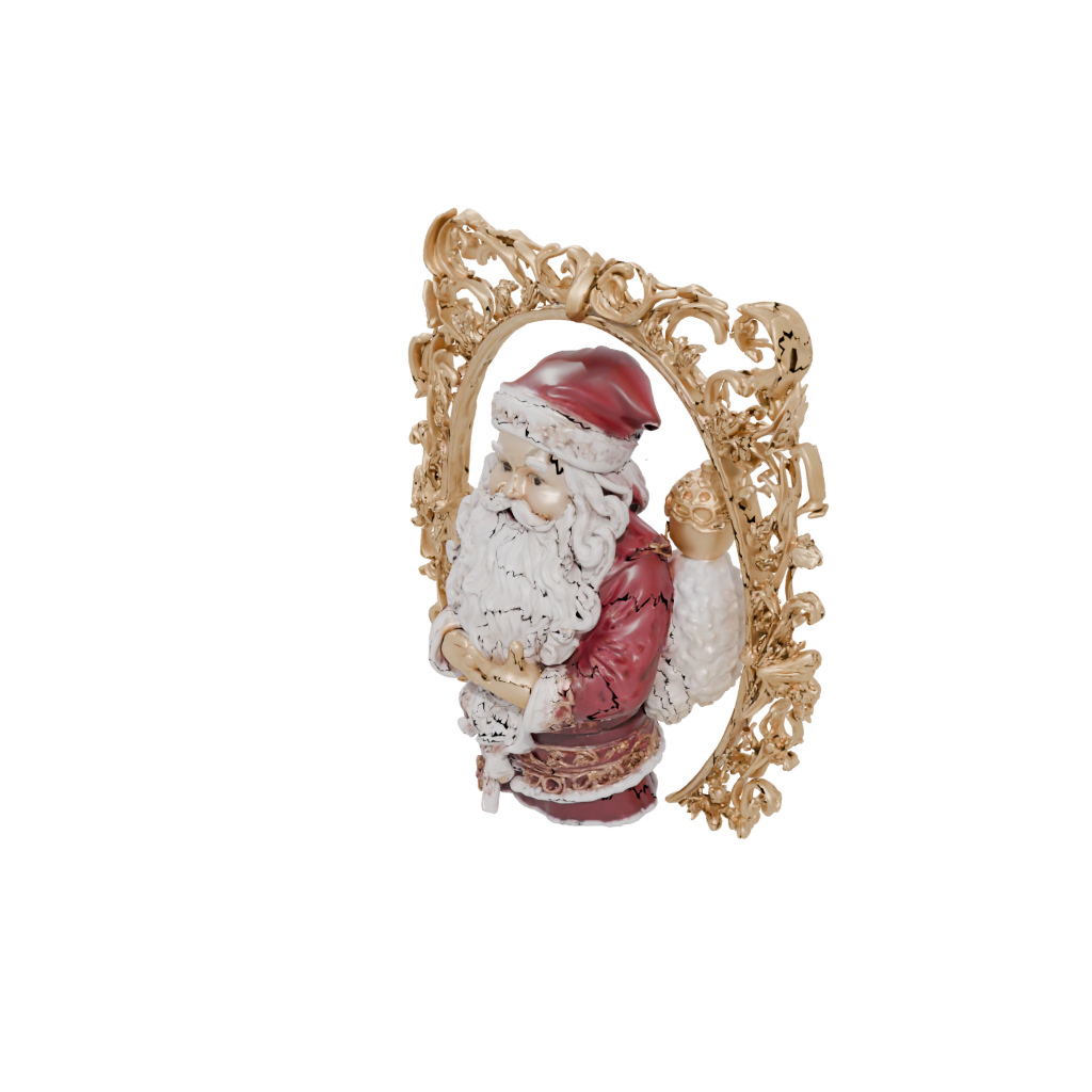 Gold Ornate Santa Figurine Original — seasonal 3D print model, STL