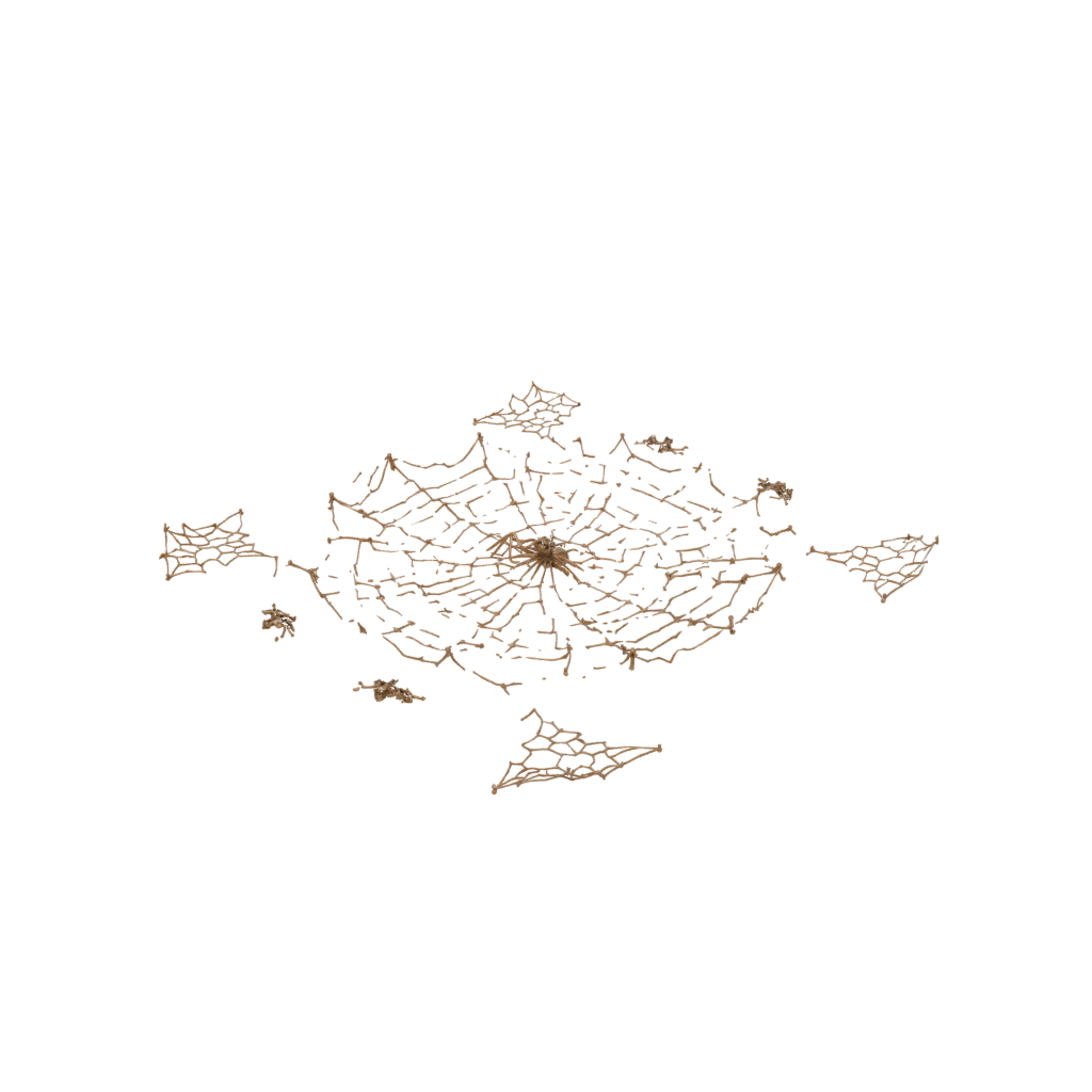Gold Ornate Spider Web Wall Hanging — seasonal 3D print model, STL