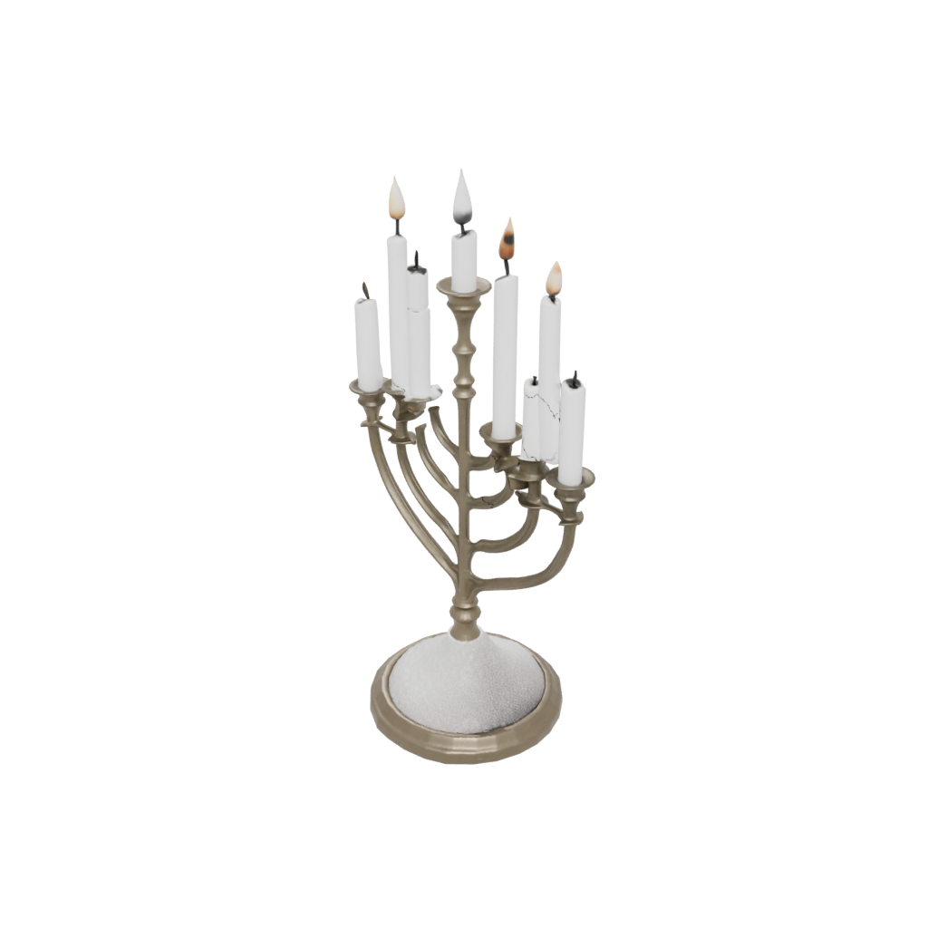 Holiday Menorah Candle Stand — seasonal 3D print model, STL