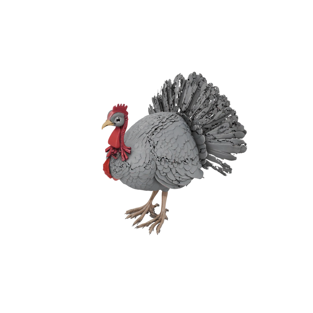 Holiday Turkey Centerpiece Figure — seasonal 3D print model, STL