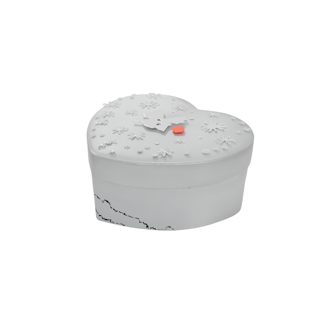 Holiday Cute Heart Trinket Box — seasonal 3D print model, STL