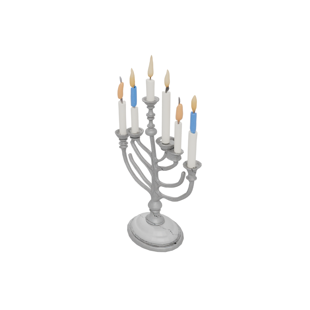 Holiday Cute Menorah Candle Stand — seasonal 3D print model, STL