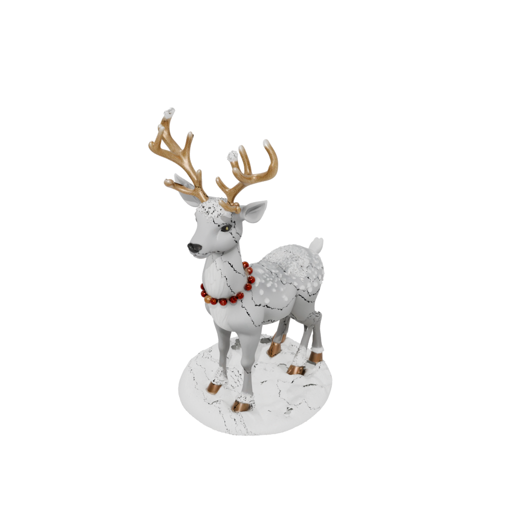 Holiday Cute Reindeer Figurine — seasonal 3D print model, STL