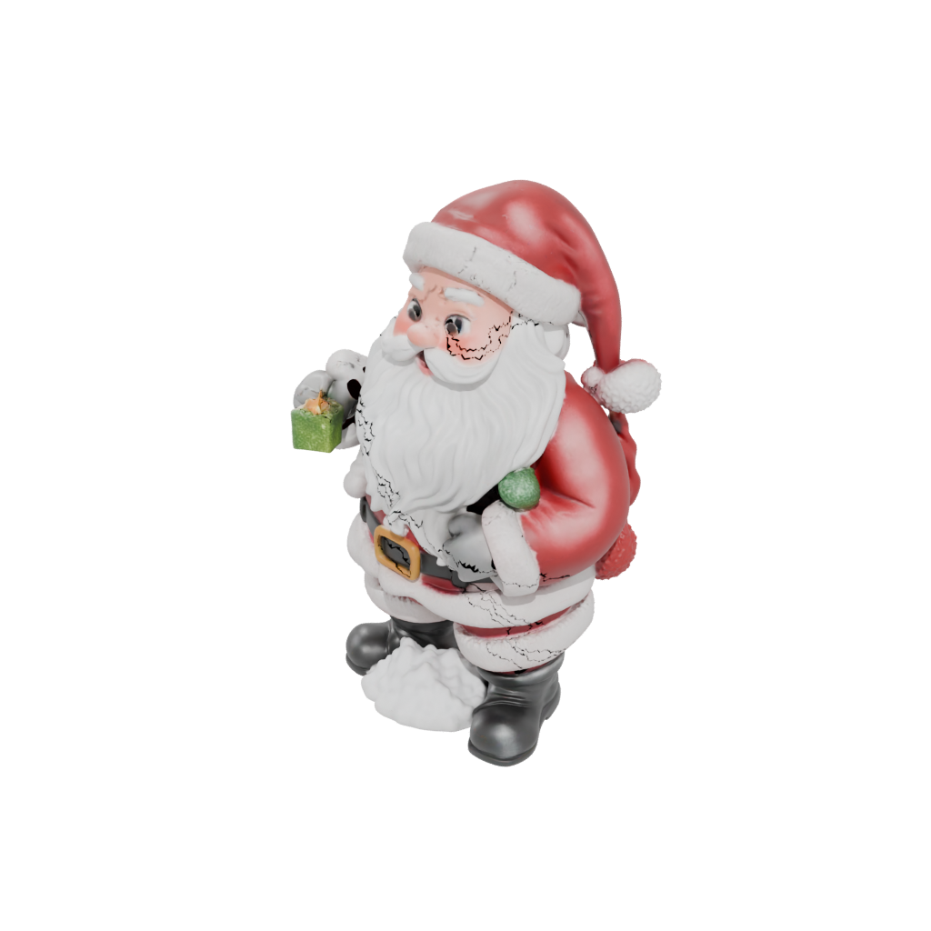 Holiday Cute Santa Figurine Original — seasonal 3D print model, STL