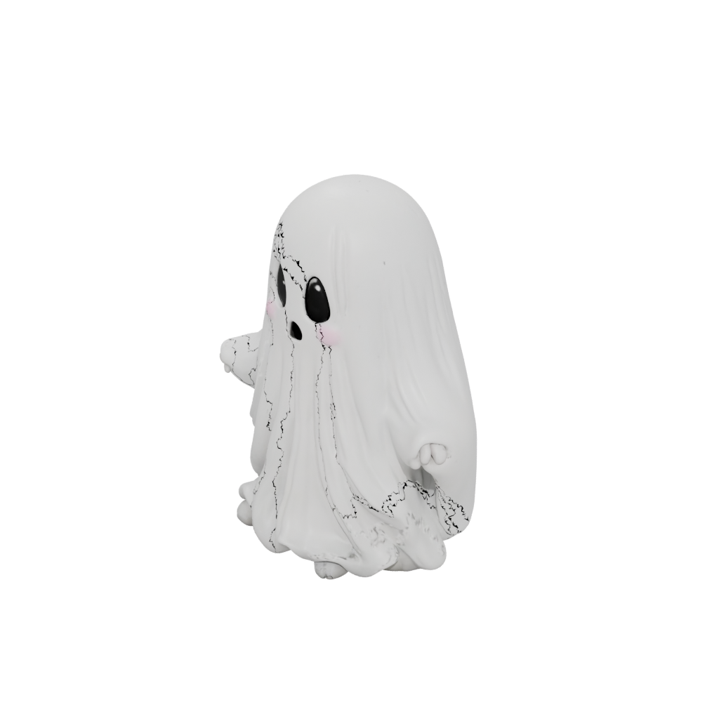 Holiday Cute Spooky Ghost Figurine — seasonal 3D print model, STL