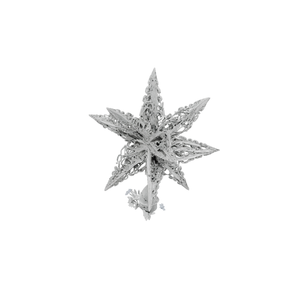 Holiday Ornate Christmas Tree Topper Star — seasonal 3D print model, STL
