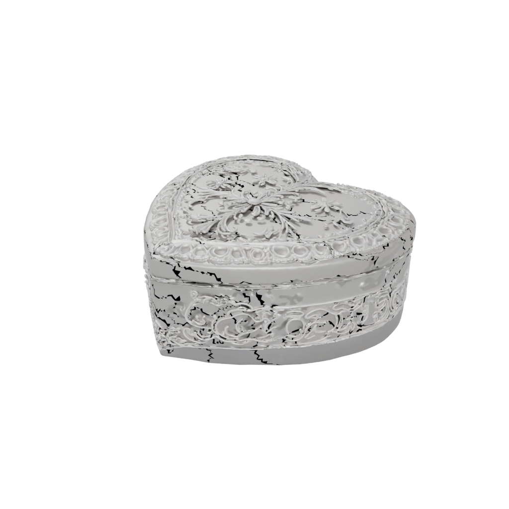 Holiday Ornate Heart Trinket Box — seasonal 3D print model, STL