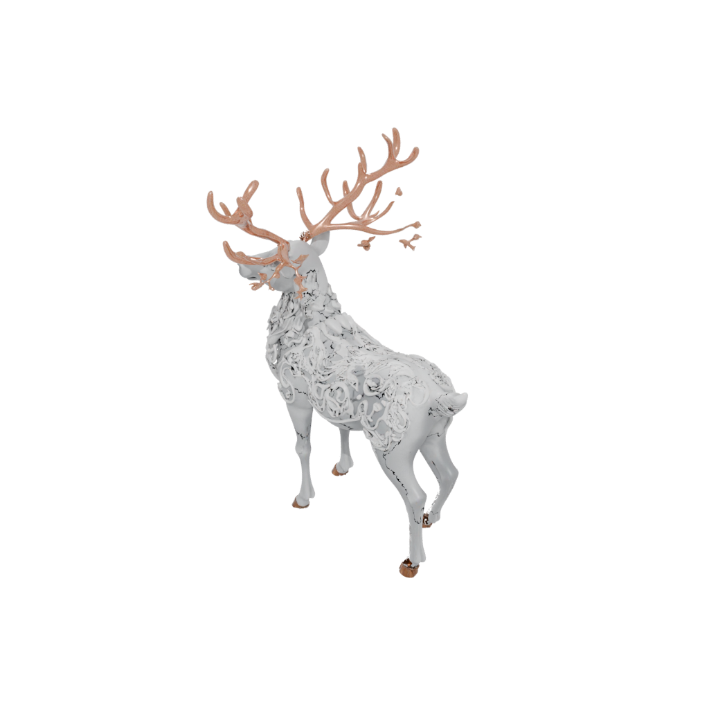 Holiday Ornate Reindeer Figurine — seasonal 3D print model, STL