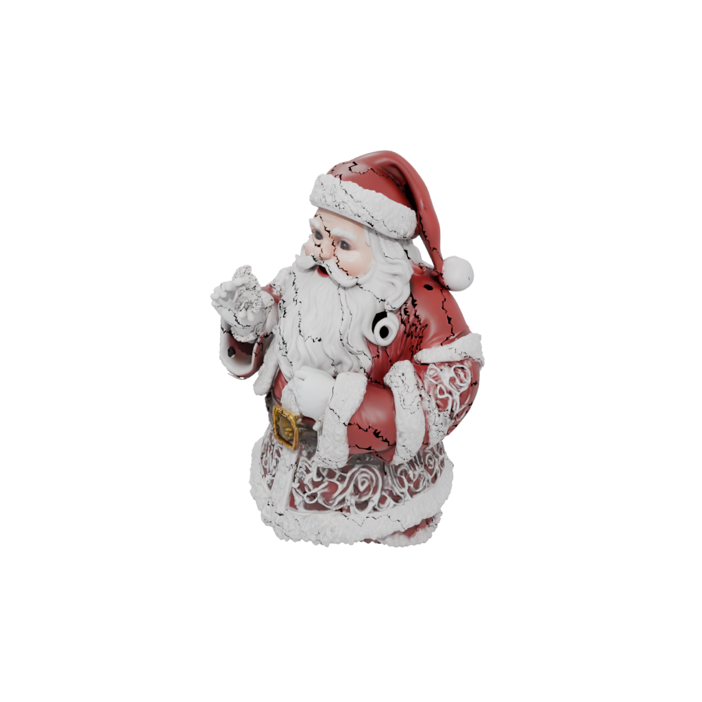 Holiday Ornate Santa Figurine Original — seasonal 3D print model, STL