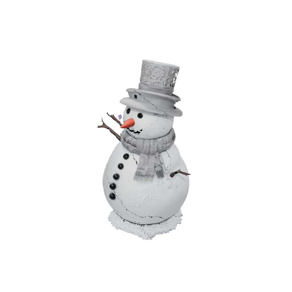Holiday Ornate Snowman Figure — seasonal 3D print model, STL