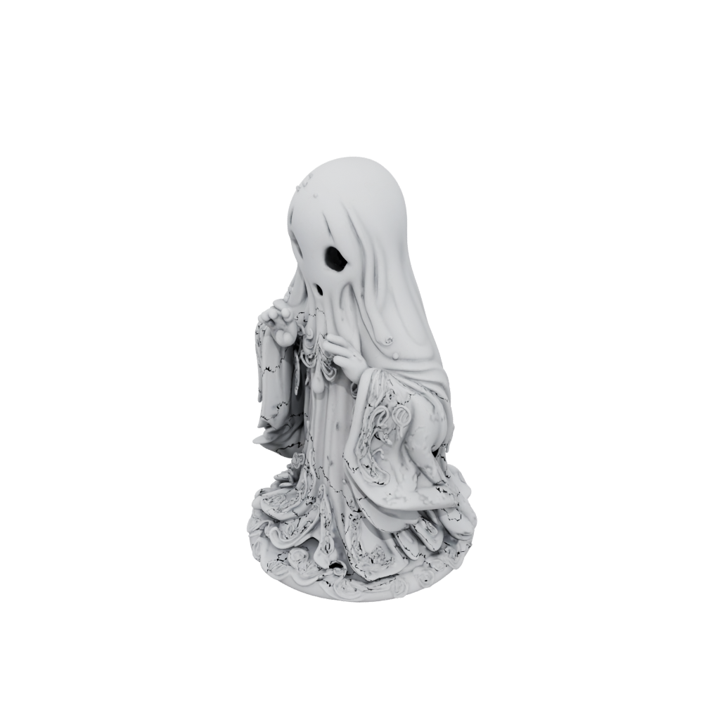 Holiday Ornate Spooky Ghost Figurine — seasonal 3D print model, STL
